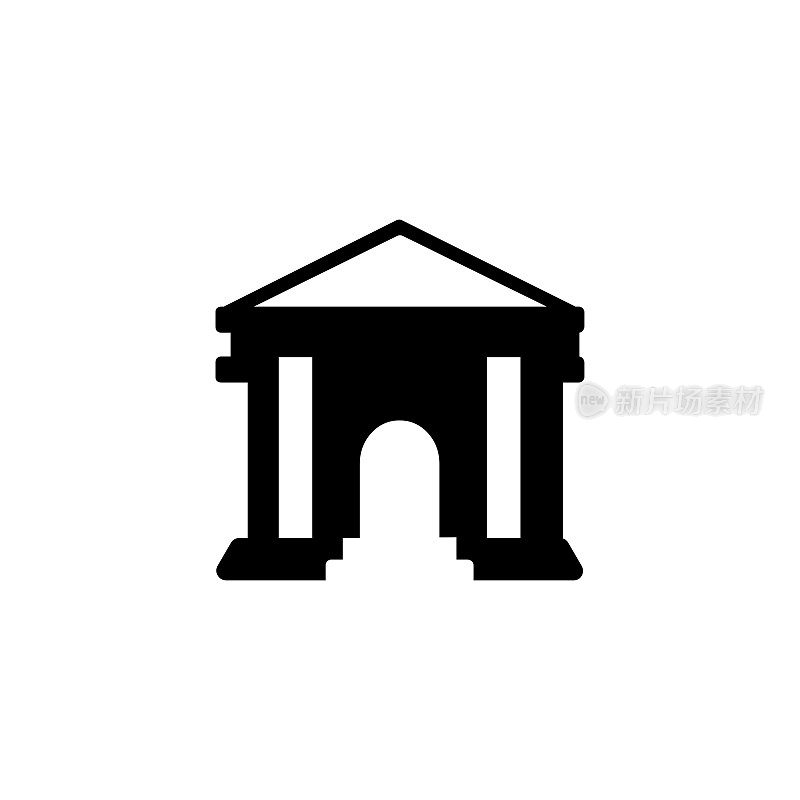 Classical building vector icon. Isolated Classical building flat emoji, emoticon symbol - Vector